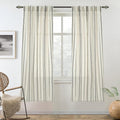 DriftAway Farmhouse Vertical Striped Linen Blend Textured Light Filtering Semi Sheer Curtains for Living Room Bedroom 63 Inches Long Drapes 2 Panels Linen Black