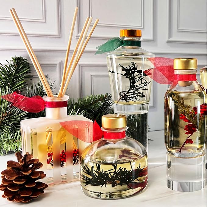 LOVSPA Reed Diffuser Set, Spiced Pumpkin Scented Oil Diffuser with Sticks, Home Fragrance Accessories for Bathroom Shelf Decor, Aroma Diffusers for Home or Office Fall Decor, USA Made