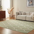 Amazon Basics Thin Indoor Area Rug, Geometric Printed Washable Home Decor Carpet for Living Room Bedroom, 8' W × 10' L, Green Geometric