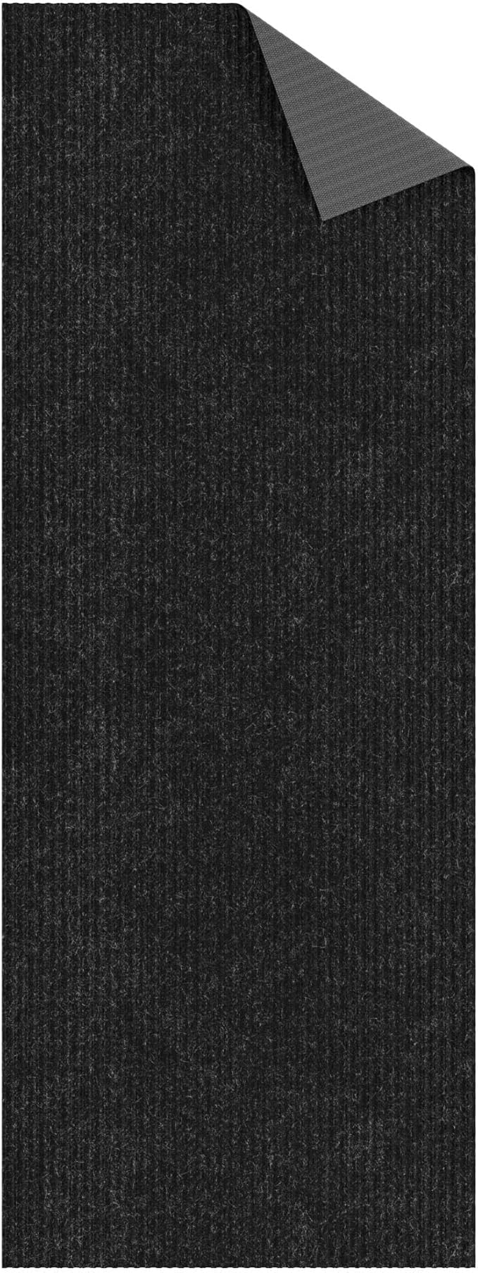 Ottomanson 3'11" x 5' Mud Mat Area Rug Scraper Carpet - Non-Slip, Dirt Trapping for Indoor & Outdoor Use - Ideal for Entryway, Garage, Kitchen, Patio & High-Traffic Areas, Black
