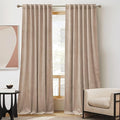 RYB HOME Velvet Curtains 108 inches Length, Back Tab & Rod Pocket Soft Fabric Drapes for Bedroom Room Divider Curtains, Blush, W 52 x L 108, 2 Panels Set