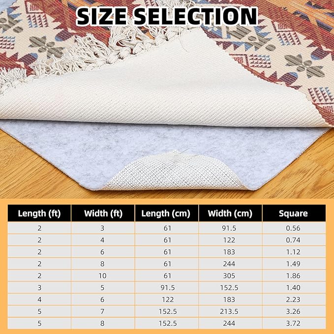 Non Slip Rug Pad, Natural Rubber Backing Rug Pads 1/4” Thick, Felt Rug Gripper Pad, Non Slip Under Carpet Mat, Under Rug Cushion for Hardwood Floors, Carpet Runners (2x10FT)