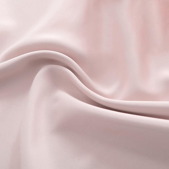 DONREN Blush Pink Curtains 80 Inches Long - 2 Panels Blackout Curtain Panels/Drapes for Girls Kids Bedroom Decor - Baby Pink Room Darkening Thermal Insulated for Baby Nursery W 52" x L 80"