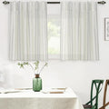 DriftAway Farmhouse Vertical Striped Linen Blend Textured Light Filtering Semi Sheer Curtains for Living Room Bedroom 36 Inches Long Drapes 2 Panels Linen Gray