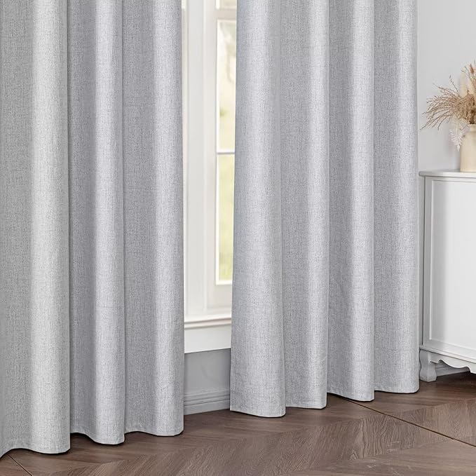 100% Blackout Curtains for Bedroom Room, Custom Curtains Blackout Thermal Insulated 1 Panel, Grommet Light Blocking Drapes for Bedroom Windows Luxury Decor(Custom Size,Off-White