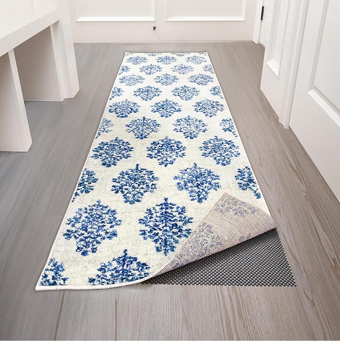 Veken Runner Rug Pad Gripper for Hardwood Floors, Non Slip 2.5x9 Ft Dark Grey Rug Pads for Area Rugs, Thick Rug Grippers for Tile Floors, Under Carpet Anti Skid Mat, Keep Your Rugs Safe and in Place