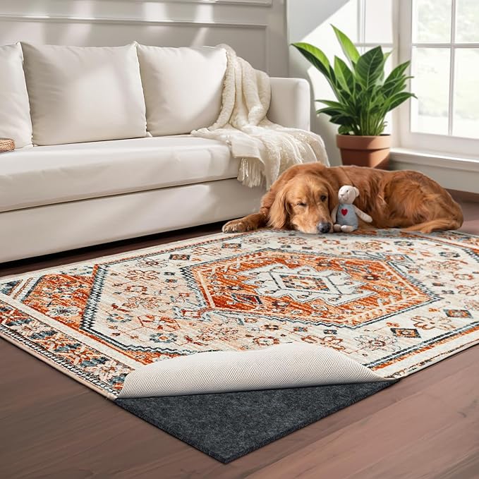 100% Waterproof Rug pad, 2x3 ft Area Rug Non-Slip Rug Pads, 1/4" Thick Carpet Pads for All Floors and finishes, Felt pad for Hardwood Floors, Keep Carpets in Place Soft and Secure