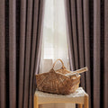Jacquard Linen Curtains 96 inch Length 2 Panels Thick Faux Linen Blended Window Drapes Burlap Textured Curtains with Grommet for Living Room Bedroom Farmhouse (52x96 Fashion Purple) Natural