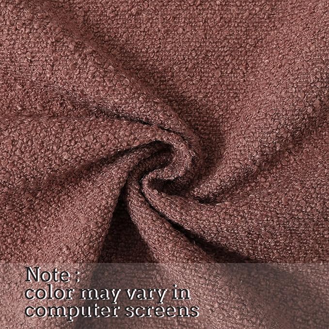 Jeneoo Dusty Rose Decorative Square Thick Throw Pillow Covers Fine Textured Boucle Couch Cushion Cases for Sofa Decor, Set of 1, 26 x 26 Inch