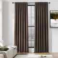 DONREN 96 Inches Long 2 Panels Blackout Curtain Panels for Bedroom - Rod Pocket Thermal Insulated Drapes for Living Room(Chocolate Brown,52 x 96)