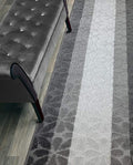 Custom Length Hallway Runner Rug,Slip Resistant,Flower Grey, 26 Inch X 29 feet, Sold and Priced Per Foot