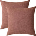 Jeneoo Dusty Rose Decorative Square Thick Accent Throw Pillow Covers Fine Textured Boucle Couch Cushion Case for Livingroom Sofa Decor, Set of 2, 20 x 20 Inch
