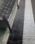 Custom Length Hallway Runner Rug,Slip Resistant,Puzzle Anthracite, 26 Inch X 14 feet, Sold and Priced Per Foot
