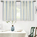 DriftAway Farmhouse Vertical Striped Linen Blend Textured Light Filtering Semi Sheer Curtains for Living Room Bedroom 36 Inches Long Drapes 2 Panels Linen Navy