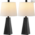 JONATHAN Y JYL1037D-SET2 Owen 20.5" Resin LED Table Lamp Contemporary, Office, Living Room, Family Room, Dining Room, Bedroom, Hallway, Foyer, Black Marble Finish (Set of 2)