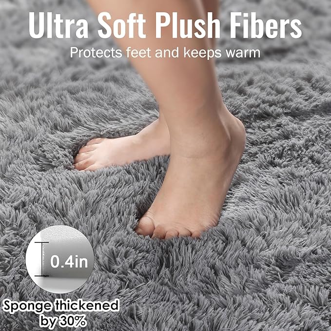 PAGISOFE 8x10 Living Room Rug Grey, Soft Large Rugs for Bedroom, Thick Shaggy Big Carpet, Plush Fur Kids Rugs for Playroom, Fuzzy Modern Area Rug for Classroom, Home Decor, Shag Indoor Fluffy Rug