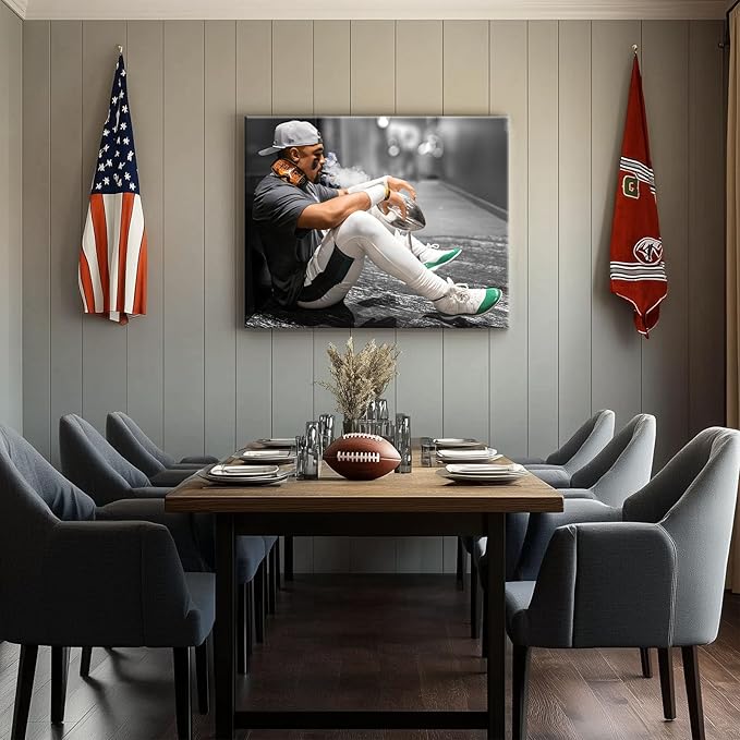 B.B.F MAKE 2025 Super Canvas Bowl Wall Art Champions Eagles Poster Print Philadelphia Hurts Painting Canvas Wall Decor Sports Star Picture Modern Bedroom Living Room Home Decoration, Framed 11x14inch