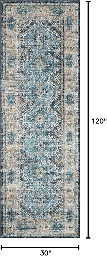 Loloi Skye Collection SKY-03 Denim/Natural 2'-6" x 10'-0" Runner Rug