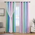 XiDi Curtains for Bedroom Decor, Rainbow Green PurpleBlue52/96/1