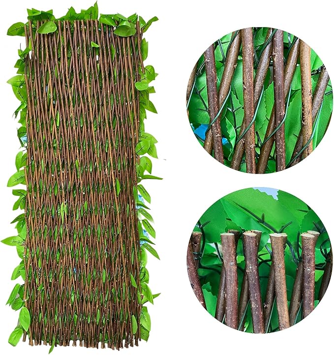Sumery Expandable Fence Privacy Screen for Balcony Patio Outdoor,Decorative Faux Ivy Fencing Panel,Artificial Hedges (Single Sided Leaves)
