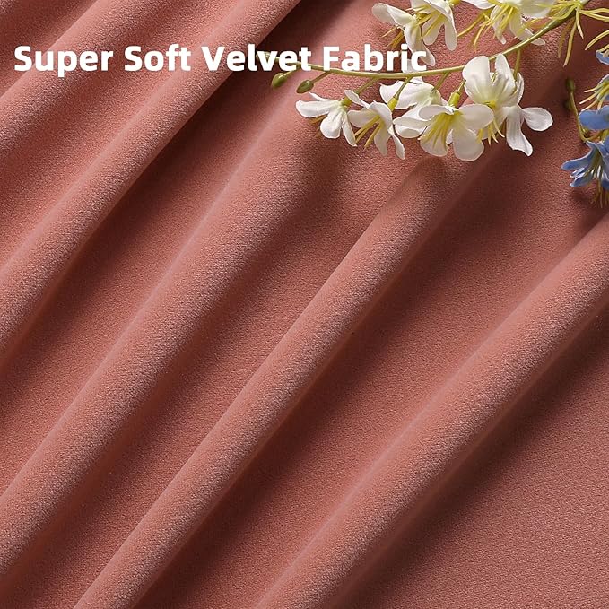 Joydeco Pink Velvet Curtains 96 inch Length 2 Panels, Luxury Blackout Rod Pocket Thermal Insulated Window Curtains, Super Soft Room Darkening Drapes for Living Dining Room Bedroom,W52 x L96 inches