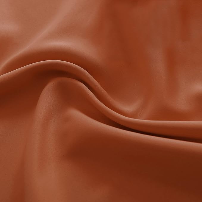 DONREN Rust Orange Blackout Thermal Insulated Window Curtains for Bedroom Living Room,Energy Efficicent Rod Pocket Window Treatment Decorative Drapes (2 Panels 52 W X 63 Inches Long)