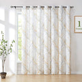 FMFUNCTEX Yellow Grey Tree Curtain for Patio Sliding Door 100 Inch Extra Wide Curtains 96 Inches Long Sliding Door Panel Branch Print Linen Textured Privacy Semi Sheer Curtain Drapes 1 Panel