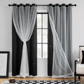 XiDi Room Darkening Curtains 84 inches Long, Black Out Curtains for Bedroom Windows, Unicorn Curtains for Kids Room, Blackout Curtains for Living Room 84 inchs Length 52 inches Wide 1 Panel Black