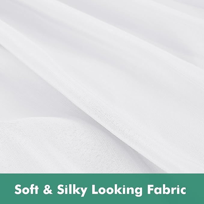 Biscaynebay Wrap Around Bed Skirts with Split Corners for King Beds 12" Drop, White Adjustable Elastic Dust Ruffles Easy Fit Wrinkle & Fade Resistant Silky Luxurious Fabric Machine Washable