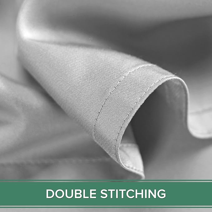 Pure Bamboo Twin XL Sheets, Genuine 100% Organic Viscose Derived from Bamboo Bed Sheet Set, Luxuriously Soft & Cooling, Double Stitching, 2 Year Quality Promise (Twin XL, Silver Pearl)