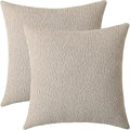 Jeneoo Light Grey Decorative Square Thick Accent Throw Pillow Covers Fine Textured Boucle Couch Cushion Case for Livingroom Sofa Decor, Set of 2, 20 x 20 Inch
