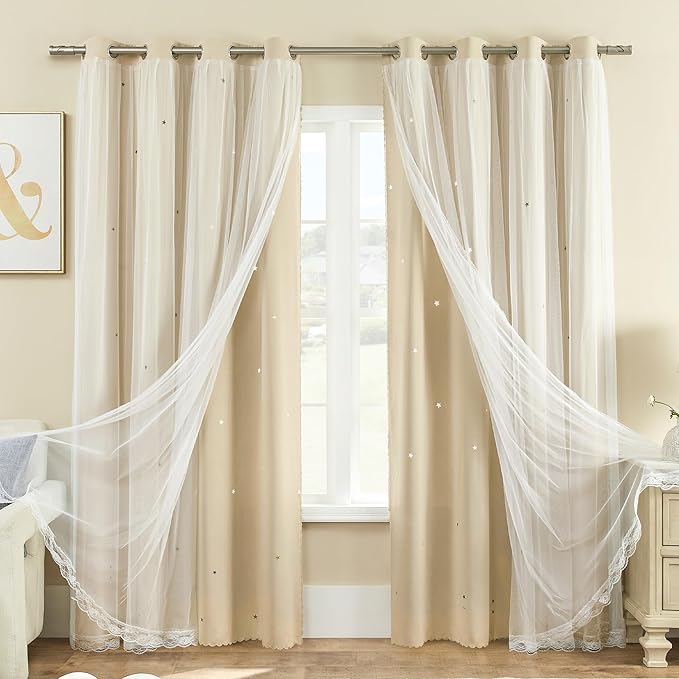 XiDi Curtains for Bedroom Decor Beige52/96/1