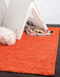 Unique Loom Solid Shag Collection Area Rug (10' x 13' Rectangle, Tiger Orange)