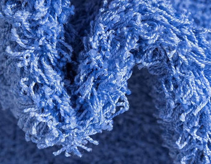 Unique Loom Solid Shag Collection Area Rug (10' x 13' 1" Rectangle, Periwinkle Blue)