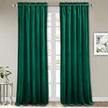 StangH Emerald Green Velvet Curtains Blackout - Classic Solid Christmas Decorative Thermal Insulated Blackout Window Drapery for Living Room/Holiday Fete, W52 x L96-inch, 2 Panels
