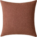 Jeneoo Ocher Decorative Square Thick Accent Terracotta Throw Pillow Covers Fine Textured Boucle Couch Cushion Cases for Sofa Decor, Set of 1, 24 x 24 Inch