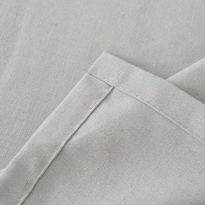 YoungsTex Grey Linen Semi Sheer Curtains 63 Inches Length for Living Room, Light Filtering Window Drapes with Grommet No See Through Privacy for Bedroom, 2 Panels, 42 X 63 Inch