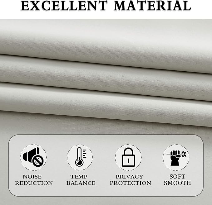 DONREN 2 Panels Blackout Curtain Panels for Bedroom - Room Darkening Thermal Insulated Drapes with Rod Pocket (Light Gray,60 by 84 Inch)