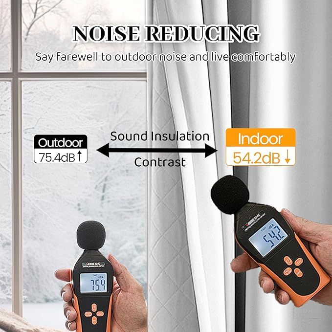 3-in-1 100% Blackout Curtains 120 Inches Long, Thermal Insulation, Soundproof Back Tab Drapes for Bedroom Living Room Sliding Glass Door, with Pin Hooks, Grayish White 50x120 Inch 1 Panel