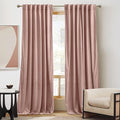 RYB HOME Back Tab Velvet Curtains, Thermal Insulated Privacy Protect Decorative Drapes for Living Room Home Theater, Dusty Pink, W 52 x L 120 inches, 2 Panels Set