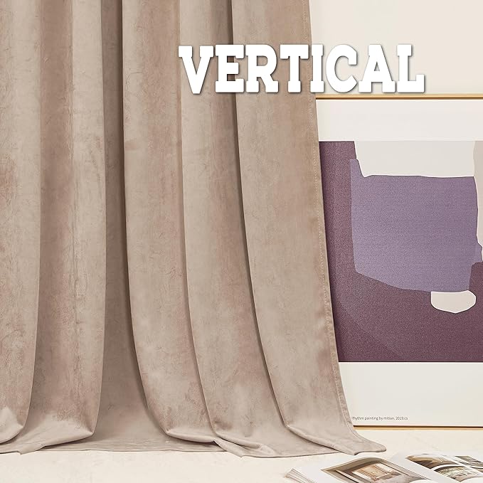 RYB HOME Velvet Closet Curtains 84 inches, Room Darkening Thermal Insulated Privacy Back Tab Drapes for Doorway Enterway, Dormitory, Blush, W 42 x L 84 inches, 2 Panels Set