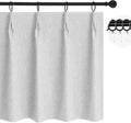 WdFour 42x84 Inch Blackout Curtains - Thermal Insulated Pinch Pleated Drapes, 100% Light Blocking, Extra Long Back Tab Panels for Bedroom & Living Room, Pack of 2 (Greyish White)
