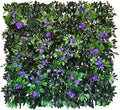 Expandable Fence Privacy Screen for Balcony Patio Outdoor,Decorative Faux Ivy Fencing Panel,Artificial Hedges (Single Sided Leaves) (2, Branches -Purple Fowers)