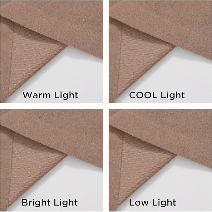 Joydeco Velvet Curtains Rose Beige Blackout Curtains Thermal Insulated 96 inches Long Window Curtains Super Soft Room Darkening Drapes for Bedroom Living Room Elegant Rod Pocket 2 Panels Rose Beige