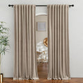 RYB Home Camel Beige Velvet Room Divider, Soft Durable Drapes Room Darkening Privacy Window Treatment Back Tab Farmhouse Decor for Apartment Sliding Glass Door, W62 x L84 inches, Set of 2