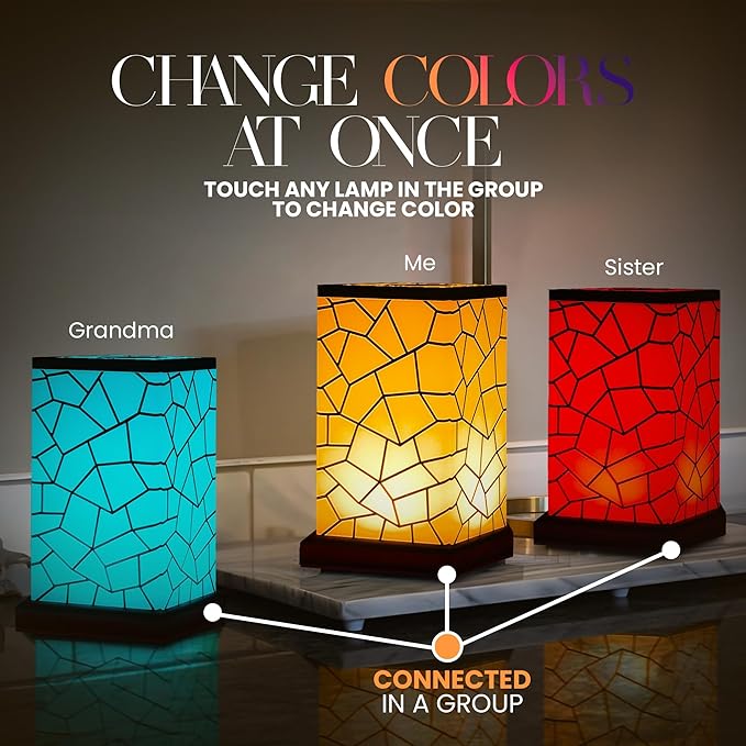 Friendship Lamp® by Filimin Classic - Best Friend Lamps Wi-Fi Touch Lamp LED Light for Long-Distance, Connection, Relationship, Friendship, Gifts, Love, 200+ Colors, App Setup - Set of 2