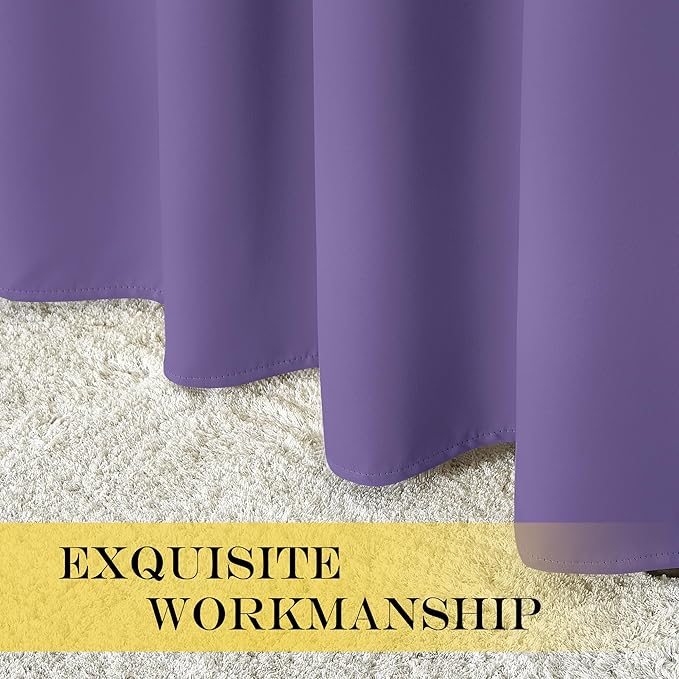 NICETOWN Blackout Curtains 84 Inch Length, Thermal Insulated Room Darkening Drapes Grommet Window Covering for Living Room Bedroom (W52 x L84 Inch, 1 Panel, Lilac Purple)