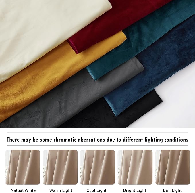 RYB HOME Velvet Room Divider Curtains for Space Separation, Noise Reduce Barrier for Nursery, Large Window Curtains for Sliding Glass Door, Blush, W 62 x L 84, 2 Panels Set