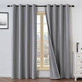 100% Blackout Curtains 90 Inch Length 2 Panels Set, Black Out Curtains for Living Room, Light Grey Thermal Insulated Grommet Drapes Bedroom Luxury Decor Privacy(52W × 90L inch, Light Grey)