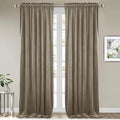 StangH Camel Beige Velvet Curtains 84 inches - Super Soft Thick Thermal Window Curtains Rod Pocket Sunlight Blocking & Privacy Protect Panels for Cottage/Guest Room, W52 x L84, 2 Panels